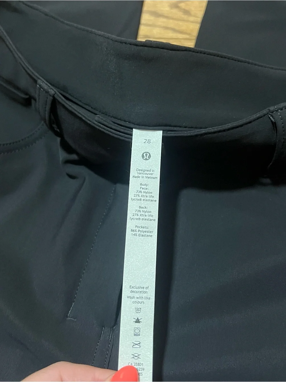 Lululemon City Sleek 5 Pocket 7/8 Pant Black Size 28
